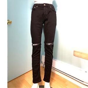 Black Buttonfly Jeans, 28” inseam